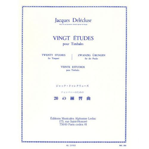 Delecluse Jacques - 20 Etudes - Timbales