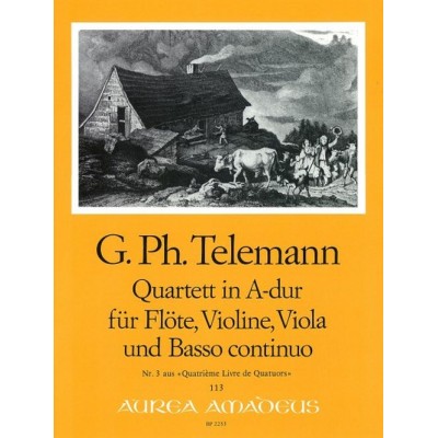 Telemann - Quartet In A-dur TW 43:A4 - Score & Parts