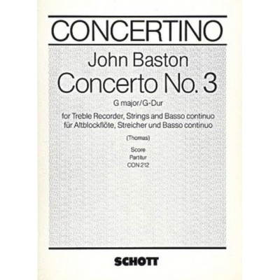 Baston John - Concerto No.3 G Major - Score