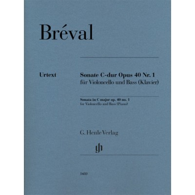 BREVAL JEAN-BAPTISTE - SONATE OP.40 N°1 - VIOLONCELLE & BASSE