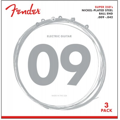 Super 250 Nickel Plated Steel 9-42 Pack de 3