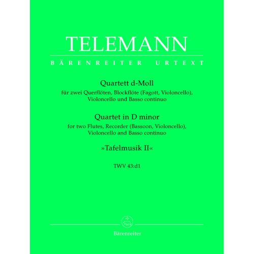 Telemann G.P. - Quuor En Re Mineur Twv 43:D1, Tafelmusik Ii