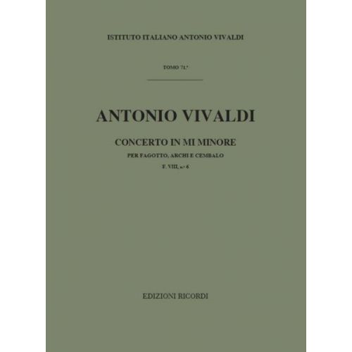 Vivaldi A. - Concerto In Mi Min. RV 484 - F.viii/6 - Basson