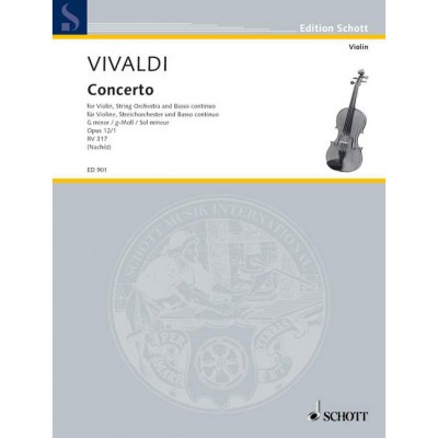Vivaldi - Concerto G Minor Op. 12/1 Rv 317 / Pv 343 - Violon, String Orchestre Et Orgue