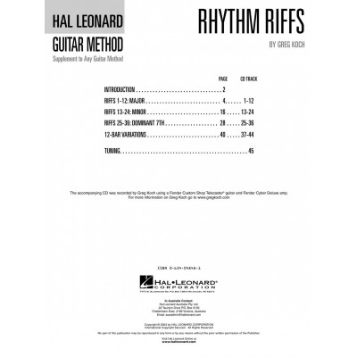 GUITAR METHOD RHYTHM RIFFS + AUDIO EN LIGNE - GUITAR