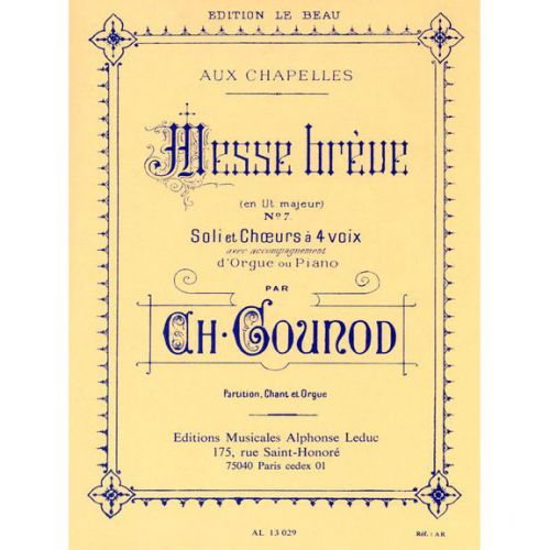 GOUNOD CHARLES - MESSE BREVE - CHANT/PIANO