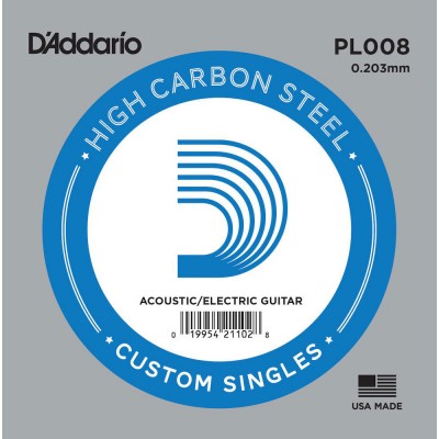 PL008 Plain Steel Guitar Single String 08