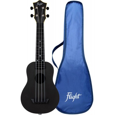 Flight: TUS35E Travel Electro Ukulele - Black - Version anglaise