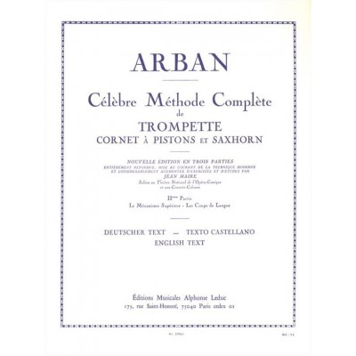 Arban JEAN-baptiste - Celebre Methode Complete Pour Trompette Volume 2