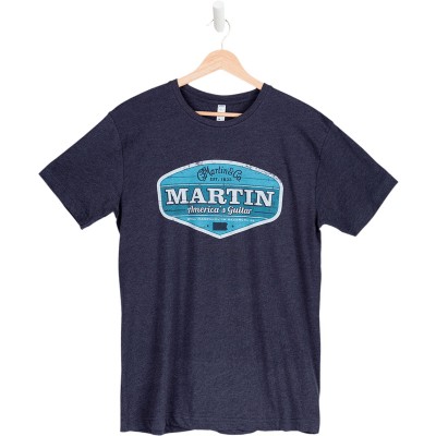 T-Shirt Logo Retro America's Guitar Navy S