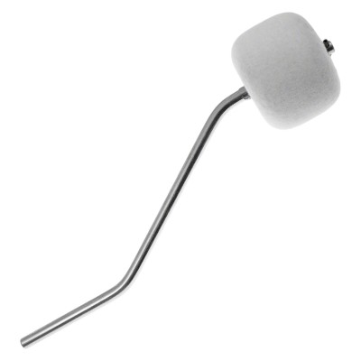 306B - Batte Feutre Blanc Tige Chrome Courbe Double Pédale