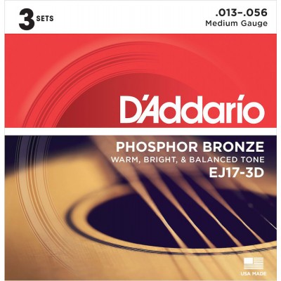 EJ17-3D Pack de 3 Phosphor Bronze Medium 13-56