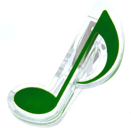 Music Clip Eight Note Green vert