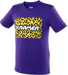 Leopard Tee M Lilas avec logo néon