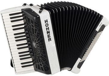 Hohner Bravo III 96 silent key white Blanc