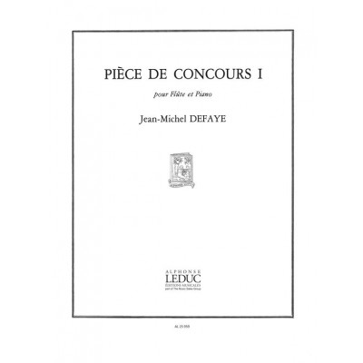 Defaye JEAN-michel - Piece De Concours I - Flute & Piano