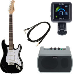 JAMster Guitar ST Bundle Noir haute brillance