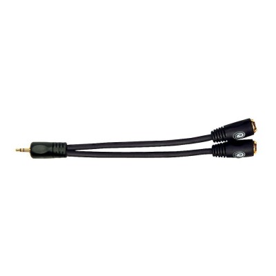 1/8 Inch Male Stereo To Dual 1/8 Inch Female Stereo Adapter