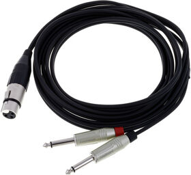 Y-Cable XLRF / 2x Jack