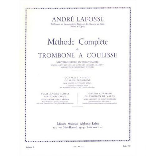 Lafosse Andre - Methode Complete De Trombone A Coulisse Vol.1