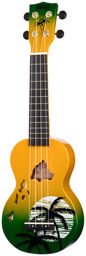 Hawaii Green Ukulele Vert avec graphisme Hawaï