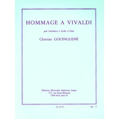 Gouinguene Christian - Hommage A Vivaldi - Contrebasse & Piano