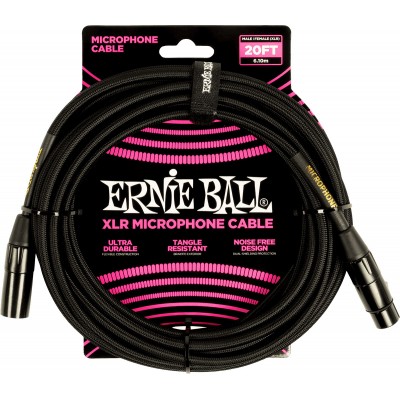 Cbles Microphone Gaine Tissee XLR Mâle/XLR Fem 6M Noir