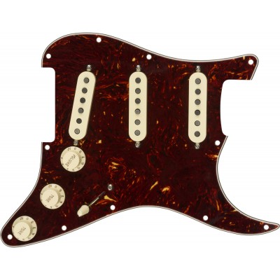 PRE-wired Strat Pickguard, Tex-Mex Sss, Tortoise Shell 11 Hole Pg