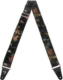 Satin Dragon Strap BK Noir avec motif dragon