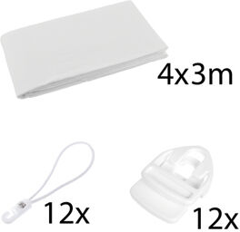 Deco Curtain WH 4x3m Bundle Blanc