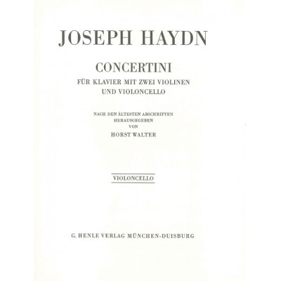 Haydn J. - Concertini For Piano (harpsichord) With Two Violins And Violoncello - Partie De Violoncel
