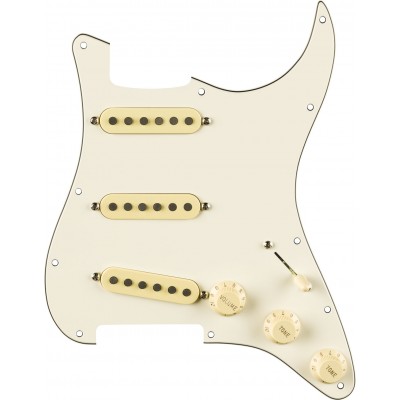 Pre-wired Strat Pickguard, Eric Sign. Parchment 11 Hole Pg