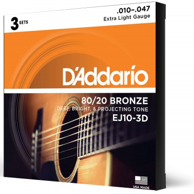 EJ10-3D Bronze Extra Light 10-47 (3 Jeux)