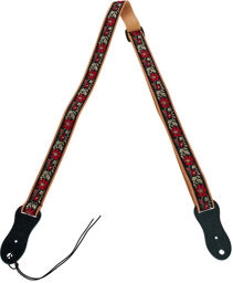 Floral RedRibbon Ukulele Strap Camel