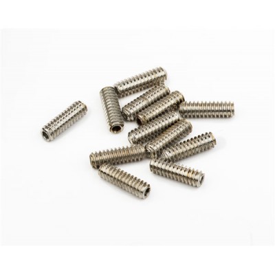 Standard Bass Bridge Saddle Height Adjustment Screws, 6-32 X 7/16 Hex, Nickel (12)