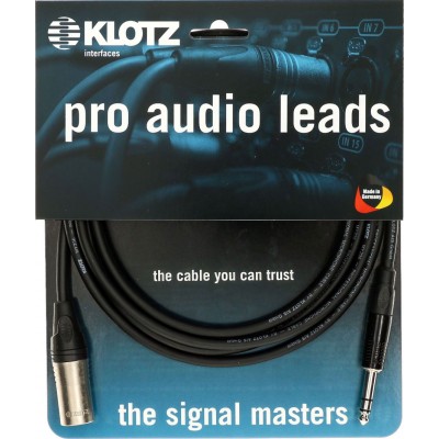 M1 Mic Cable Noir 0,3M Xlr 3 Male - Jack 3P