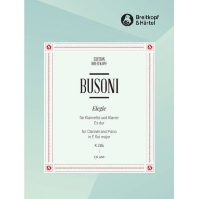 Busoni Ferruccio - Elegie Es-Dur - Clarinet, Piano