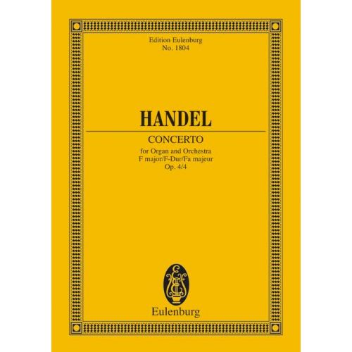 Haendel G.F. - Organ Concerto No 4 F Major Op 4/4 Hwv 292 - Organ, 2 Oboes, Bassoon And Strings