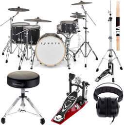 7X E-Drum Set Bundle Black Oak