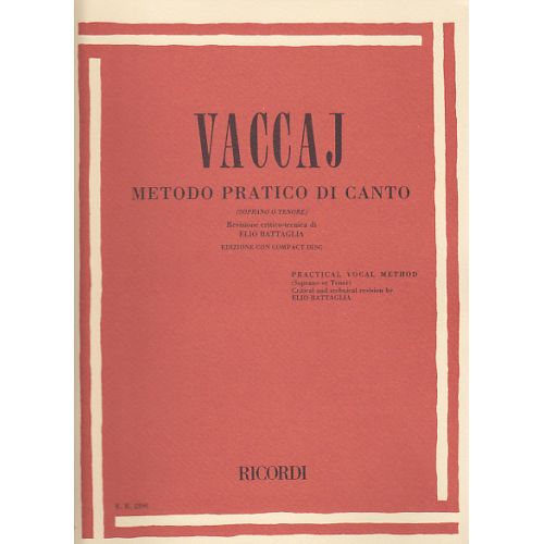 Vaccaj Metodo Pratico Di Canto (S Ou T) Avec CD