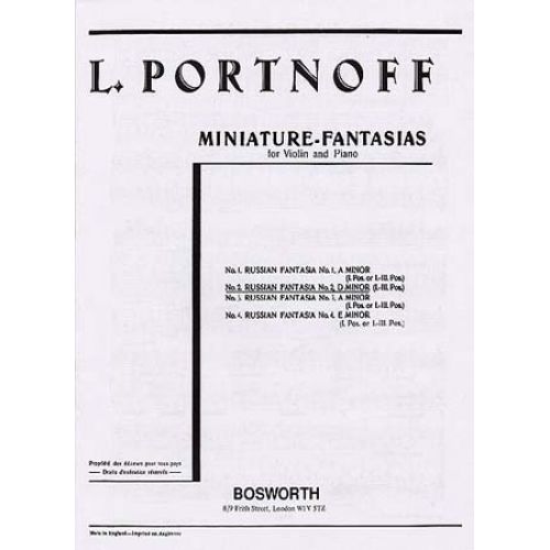 Portnoff - Faisie Russe N°2, Re Mineur - Violon / Piano