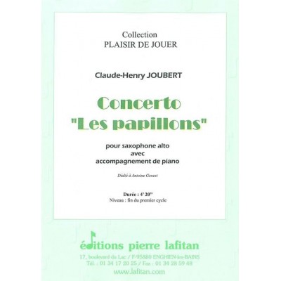 Joubert CLAUDE-henry - Concerto Les Papillons - Saxophone Alto & Piano
