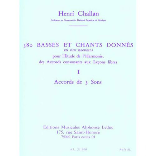 Challan H. - 380 Basses et Chants Donnes Vol.1a Textes