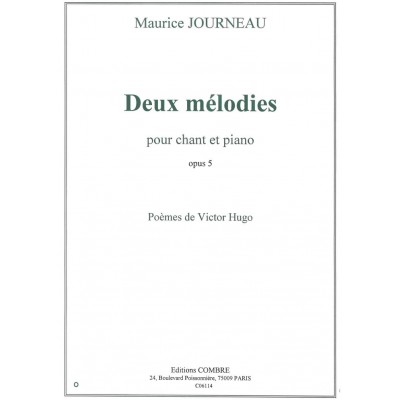 Journeau - 2 Mélodies Op. 5 - Soprano Ou Ténor et Piano