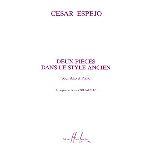 Ejo Cesar - Pieces Dans Le Style Ancien (2) - Alto, Piano