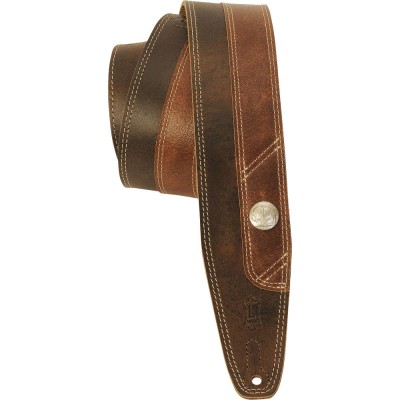 6,5cm Cuir Et Dos En Daim Doux Double Surpiqre Serie Vintage Buffalo Dark Brown