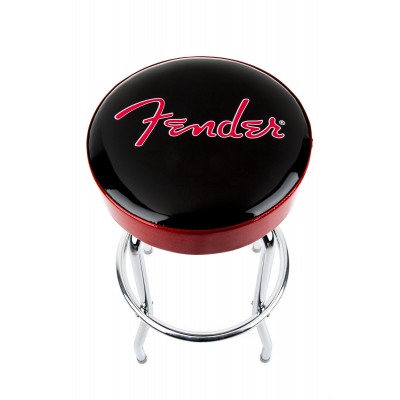 Red Sparkle Logo Barstool Black Red SPARKLE-chrome 30