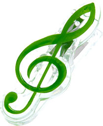 Music Clip Violin Clef Green vert