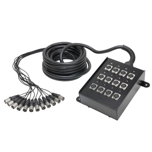 K12C10 Multipaire 12 Canaux XLR avec Boitier de Scene 10 M.