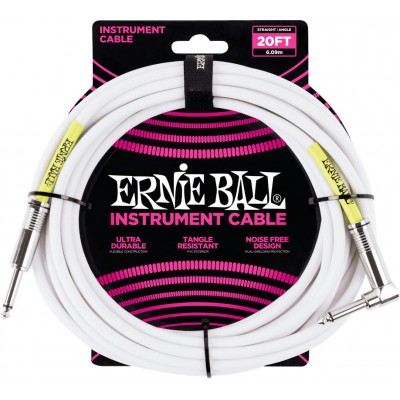 Cables Instrument Classic Jack/jack Coudé 6M Blanc